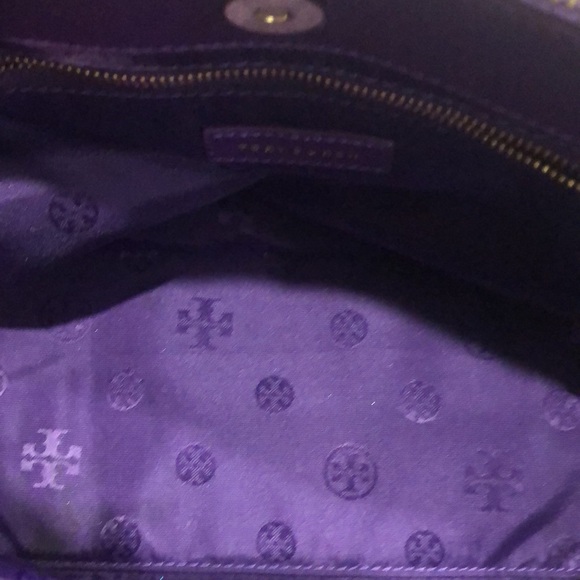 LOW🔥START🔥Tory Burch Royal Purple Landon Mini Square Tote EUC - Picture 11 of 12